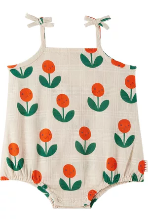 Tiny Cottons Rompers - Baby Off-White Peonies Bodysuit