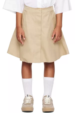 Maison Margiela Girls Skirts - Kids Taupe Raw Edge Skirt