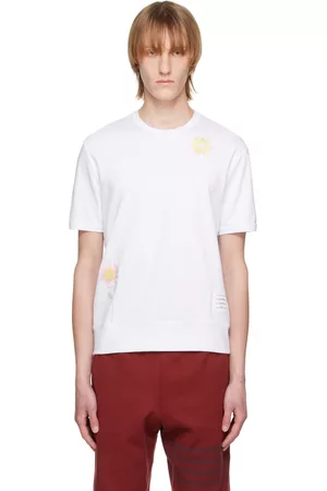 Thom Browne Men T-shirts - White Flower T-Shirt