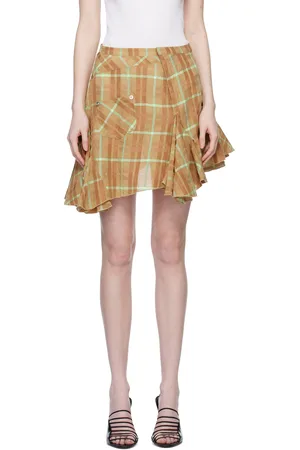 Kiko Kostadinov Brown Gore Midi Skirt