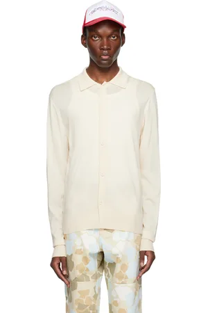 Mr. Saturday Off-White Spread Collar Cardigan