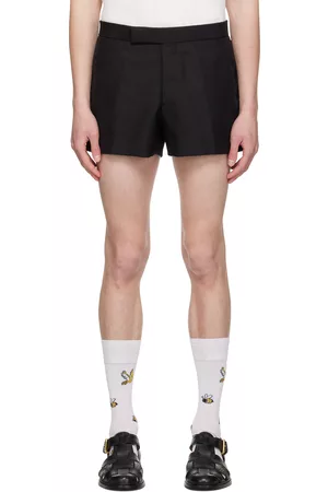 Thom Browne Men Shorts - Black Backstrap Shorts
