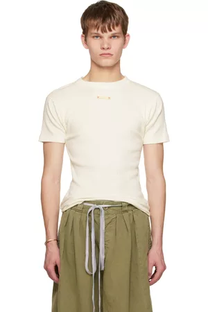 Maison Margiela Men T-shirts - White Ribbed T-Shirt