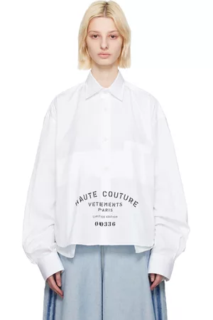 Vetements Women Shirts - White 'Maison De Couture' Shirt