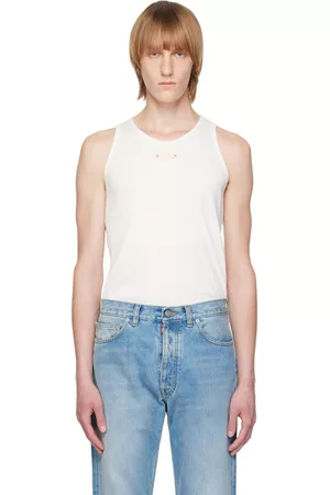 Maison Margiela Men Tank Tops - White Fancy Tank Top