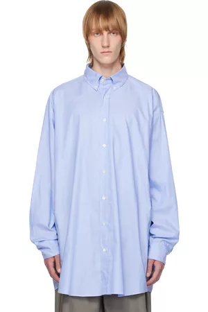 Maison Margiela Men Shirts - Blue Stitch Shirt