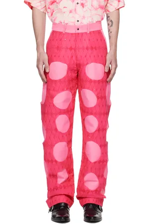 TOKYO JAMES Pink Lace Cutout Trousers