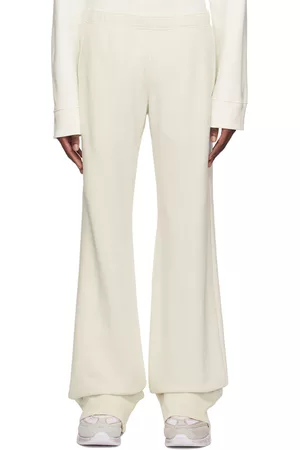 Maison Margiela Men Trousers - Off-White Embroidered Sweatpants