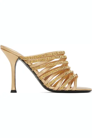VALENTINO GARAVANI Gold Rockstud Strappy 100 Heeled Sandals