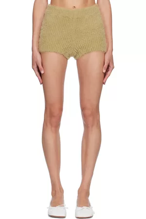 Maison Margiela Women Shorts - Beige Furry Shorts