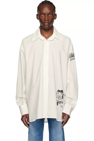 Maison Margiela Men Shirts - Off-White Printed Shirt