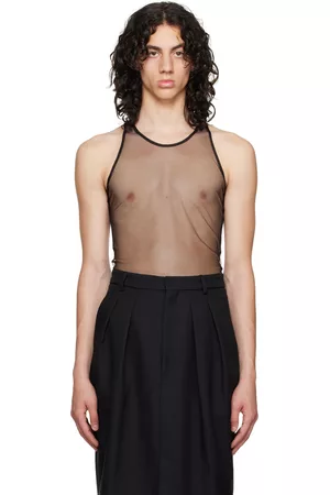 Random Identities Men Tank Tops - Black Raw Edge Tank Top