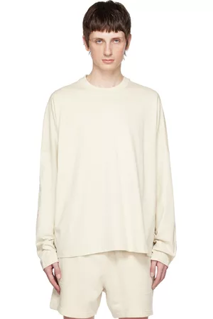 Calvin Klein Men Long Sleeve - Off-White Printed Long Sleeve T-Shirt