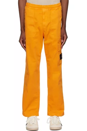 Stone Island Men Cargo Pants - Orange Old Treatment Cargo Pants