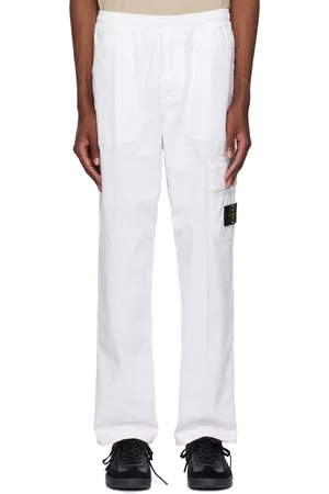 Stone Island Men Cargo Pants - White Old Treatment Cargo Pants