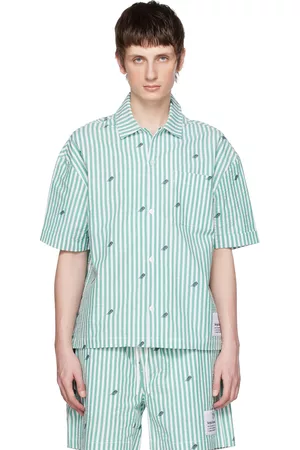 Sergio Tacchini Men Shirts - Green & White Granda Shirt
