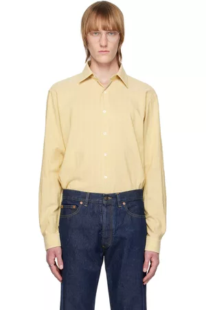 Maison Margiela Men Shirts - Yellow Irregular Stripe Shirt
