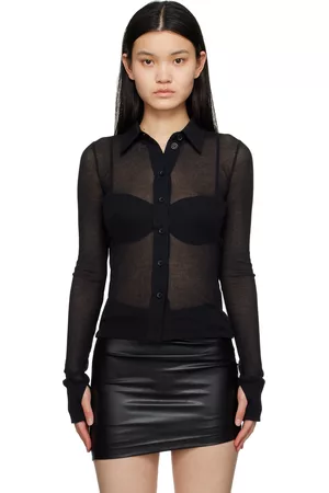 Helmut Lang Women Shirts - Black Sheer Shirt