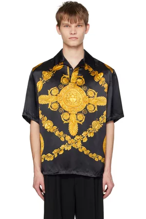 VERSACE Men Polo Shirts - Black Maschera Baroque Polo