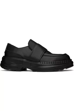 Solid Men Loafers - Black Leather Loafers