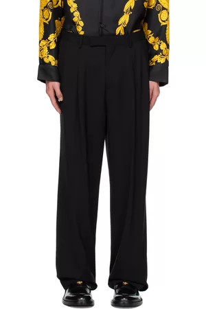 VERSACE Men Formal Pants - Black Formal Trousers
