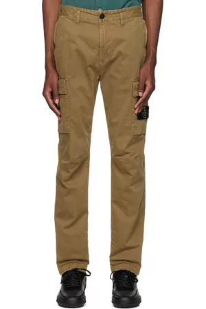 Stone Island Men Cargo Pants - Tan Patch Cargo Pants