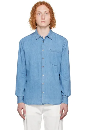 Moncler Blue Press-Stud Shirt