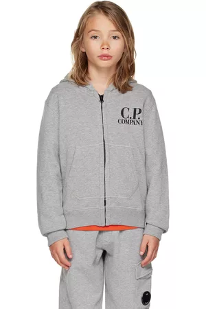 C.P. Company Hoodies - Kids Gray Basic Goggle Hoodie