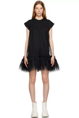 Msgm Women Party Dresses - Black Layered Minidress