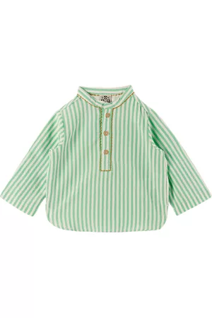 BONTON Shirts - Baby Green Striped Shirt