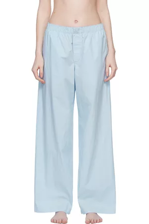SKIMS Women Pyjamas - Blue Poplin Sleep Cotton Pyjama Pants