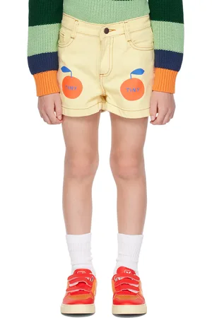 Tiny Cottons Kids Yellow Tiny Apple Denim Shorts