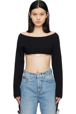 GCDS Black Crystal Chain Sweater