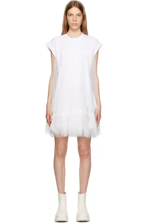 Msgm Women Party Dresses - White Layered Minidress