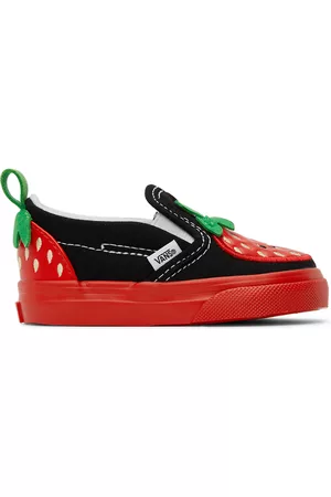 Vans Sneakers - Baby Black & Red Slip-On V Berry Sneakers