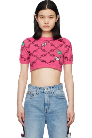 GCDS Pink Cropped Sweater