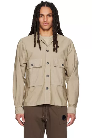 C.P. Company Men Shirts - Beige Buttoned Shirt