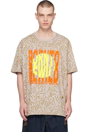 Vivienne Westwood Men T-shirts - Taupe Printed T-Shirt