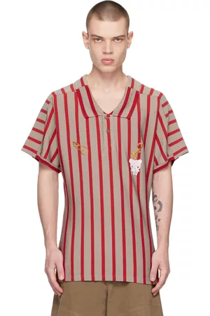 Vivienne Westwood Men Polo Shirts - Brown & Red Stefano Polo