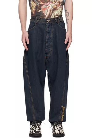 Vivienne Westwood Men Jeans - Navy Twisted Seam Jeans