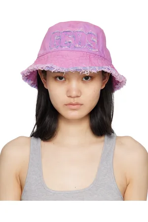 GCDS Pink Distressed Bucket Hat