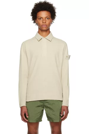 Stone Island Men Polo Shirts - Beige Ghost Piece Polo
