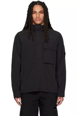 C.P. Company Men Jackets - Black Garment-Dyed Jacket
