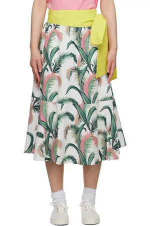Maison Kitsuné Women Midi Skirts - Multicolor Hotel Olympia Edition Palm Frond Midi Skirt