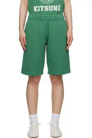 Maison Kitsuné Women Shorts - Green Hotel Olympia Edition Crest Shorts