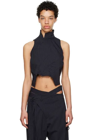 OTTOLINGER SSENSE Work Capsule – Navy Asymmetrical Suit Tank Top