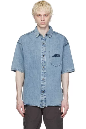 Izzue Men Denim - Blue Washed Denim Shirt