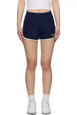 Sporty & Rich Women Shorts - Navy Track Shorts