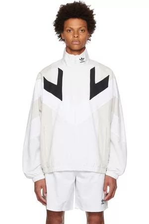 adidas Men Jackets - White & Beige Rekive Track Jacket