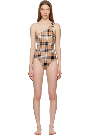 Burberry Women Swimsuits - Beige Check Swimsuit